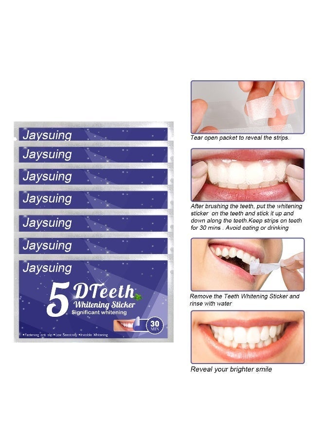 Jaysuing 7 pieces 5D WhiteStrips Dental Whitening Kit, for Coffee Soda Drinkers & Yellow Stains, 7 Sets - Image 5